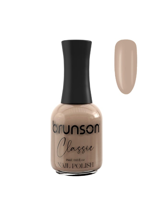 Brunson Classic Nail Polish 18ml Fast Dry Nail Lacquer Nail Harderner Normal Polish Glossy Gel Effect Quick Air Dry Long-Lasting Natural Nail Enamel Salon Quality Manicure Pedicure Regular Polish - Image 1
